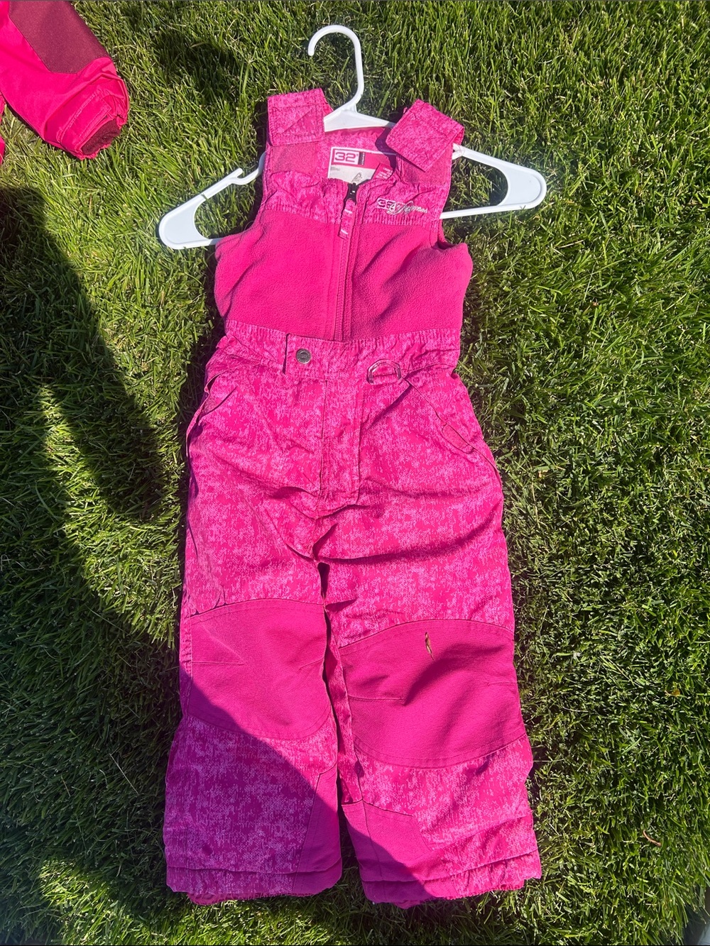 32 Degrees Hot Pink Girls Snow Overalls
